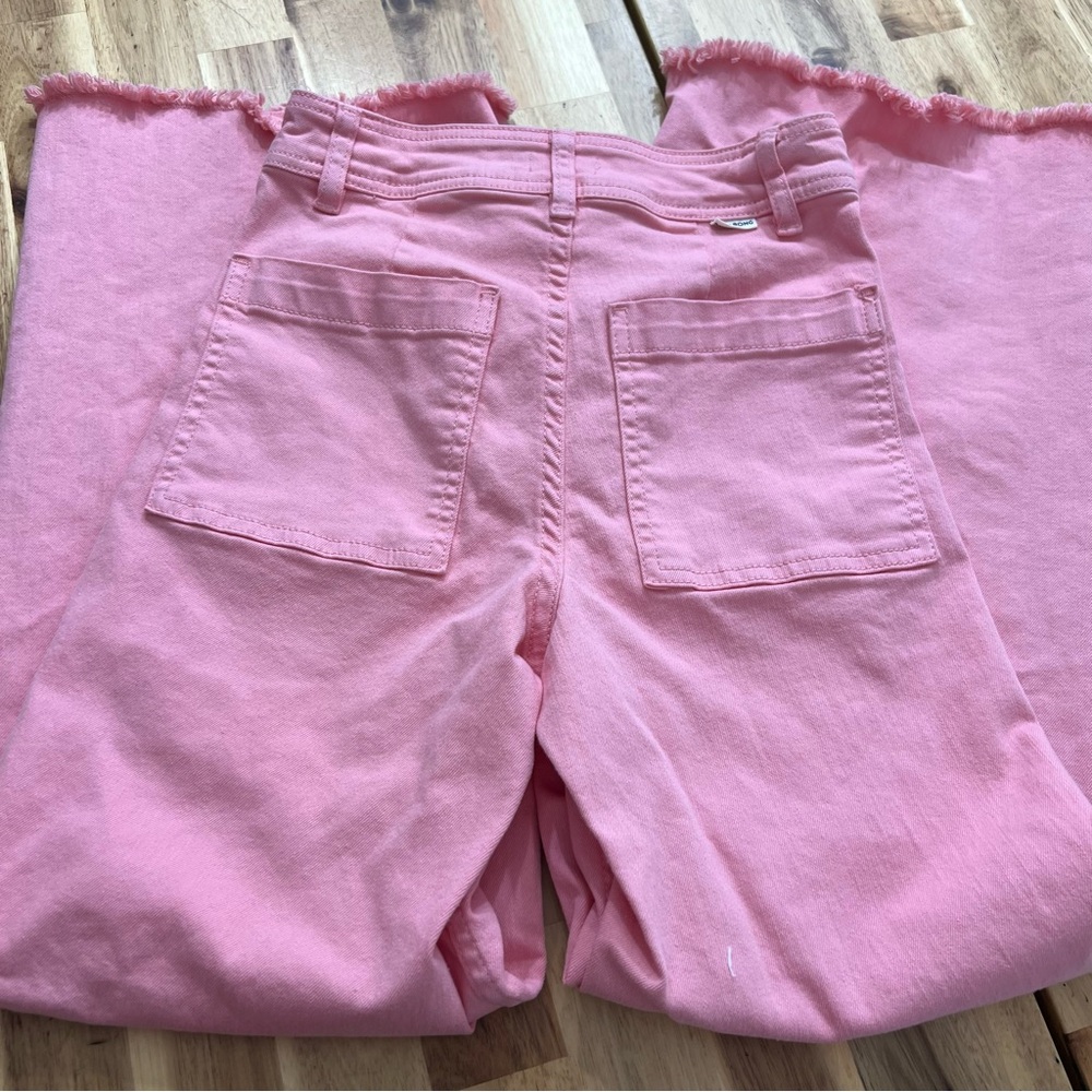 Billabong Pink Raw Hem Flare Jeans Girls Size 24 - Picture 4 of 9